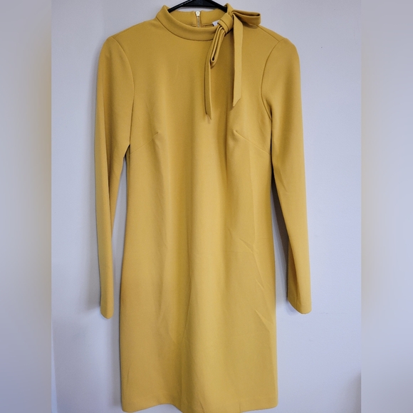 Calvin Klein Mustard Long Sleeve Dress - Picture 1 of 7